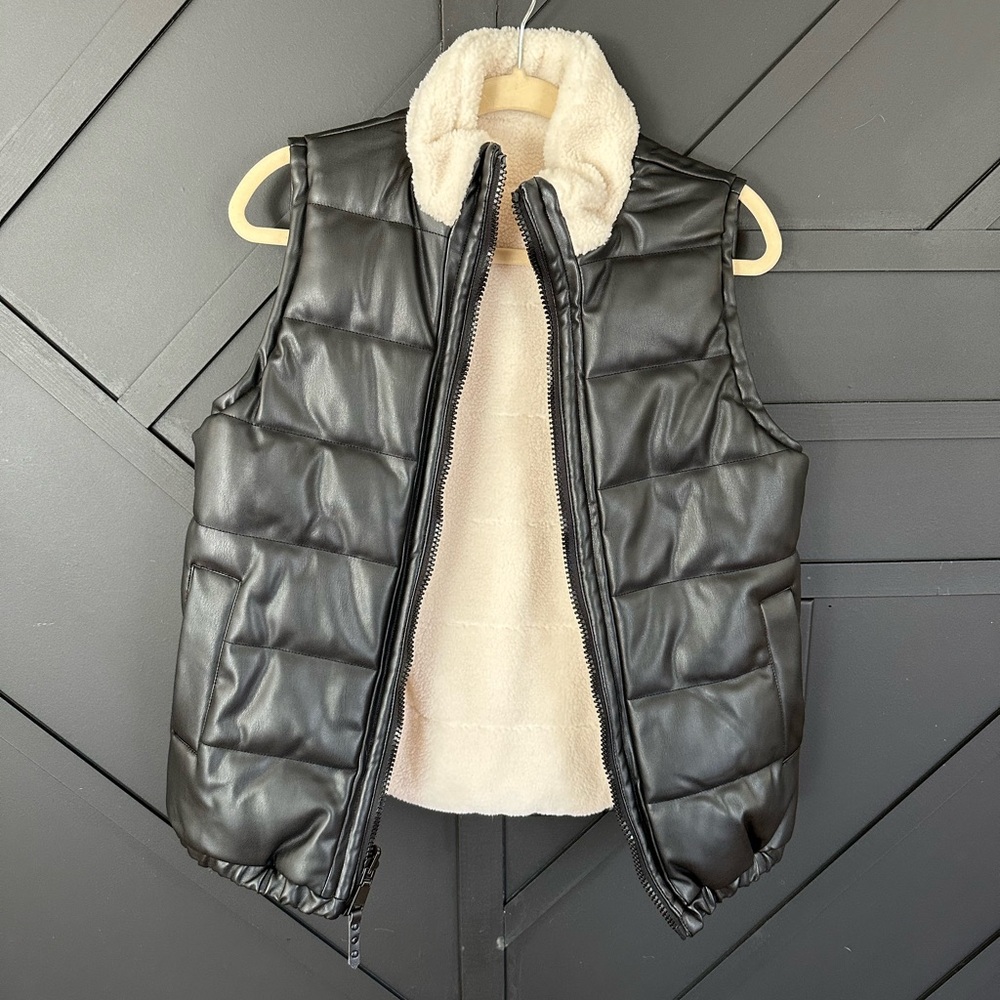 Black and Cream Puffer Vest
